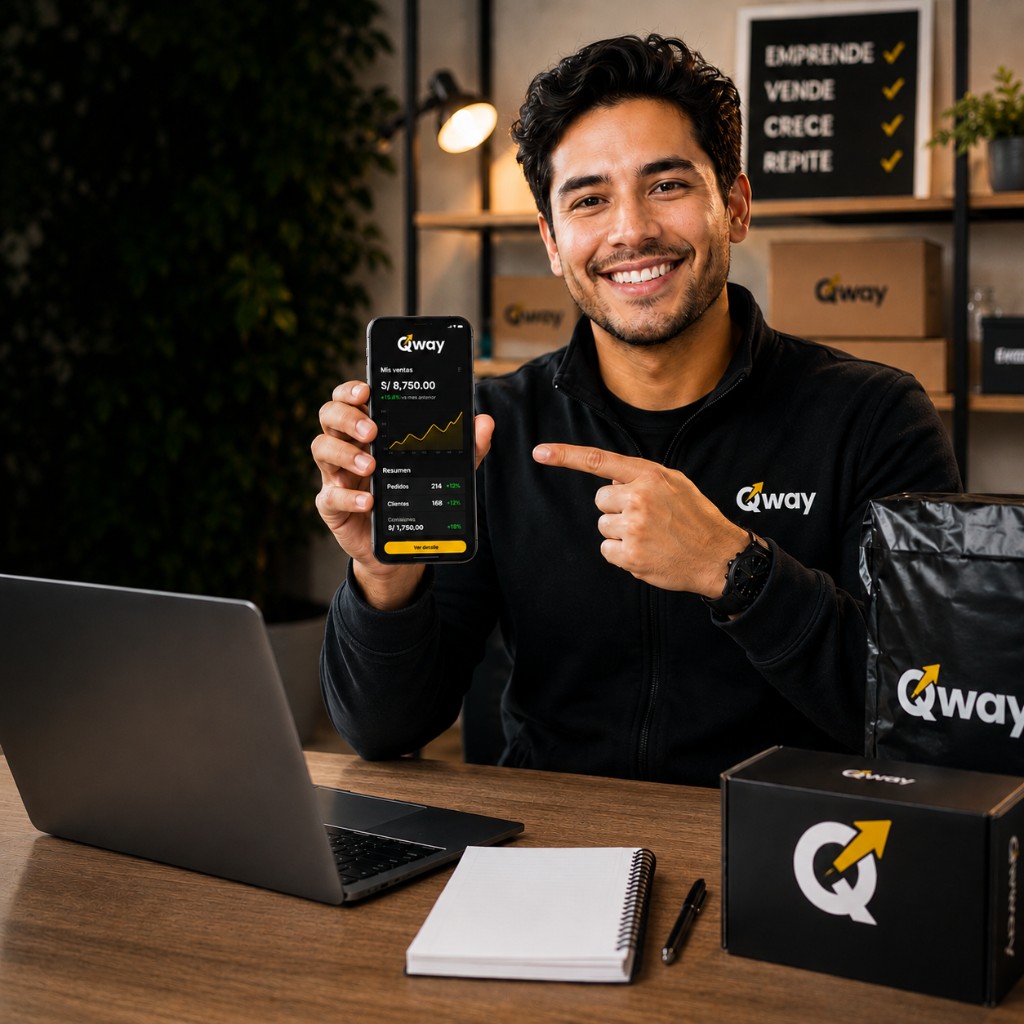 Profesional registrándose en el programa de revendedores Qway POS
